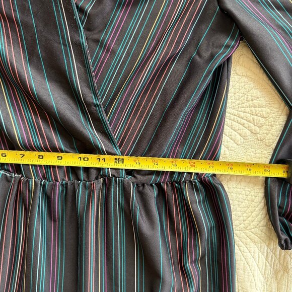 Vintage 70s Faux Wrap Disco Floral Midi Dress - Size 14 - Picture 12 of 13